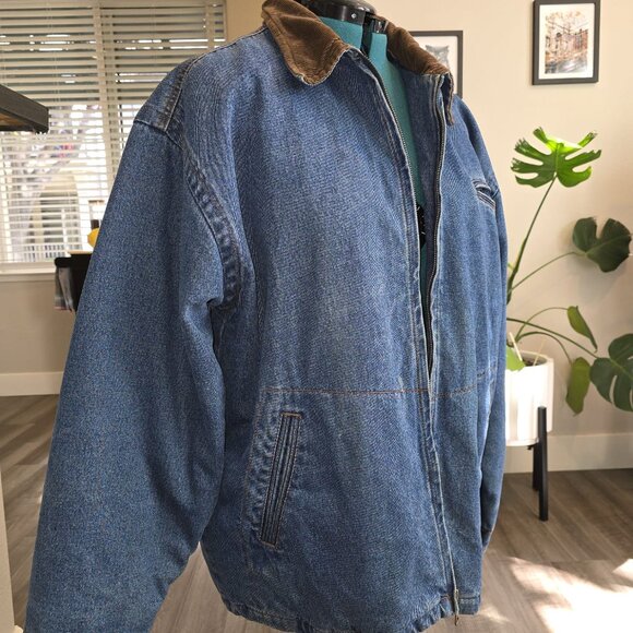 🧥Eagles Ridge Outfitters Long Denim Jacket – Quilted Lining – Size XL - Picture 4 of 7
